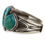 Navajo - Turquoise and Silver Bracelet c. 1930s, size 7.5