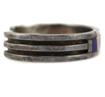 Ronnie Henry - Navajo - Lapis Lazuli and 14K Gold Inlay and Sterling Silver Bracelet c. 1980-90s, size 7
