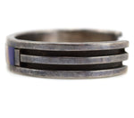 Ronnie Henry - Navajo - Lapis Lazuli and 14K Gold Inlay and Sterling Silver Bracelet c. 1980-90s, size 7