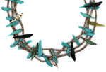 Zuni 4-Strand Multi-Stone and Heishi Fetish Necklace c. 1960-70s, 32" length