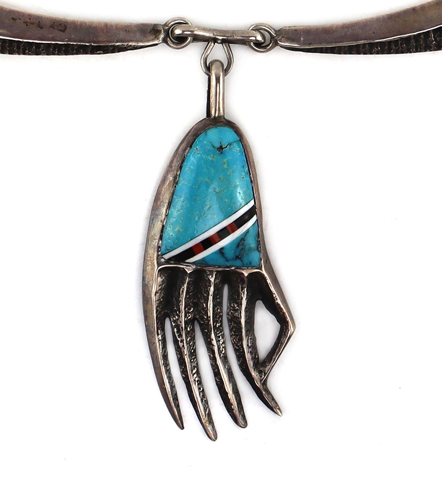 Preston Monongye プレストンモノンギHOPIホピナジャネックレス Preston Monongye (1927-1987) - Hopi - Turquoise, Multi-Stone Inlay, an