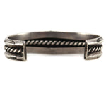 Navajo - Turquoise and Silver Row Bracelet c. 1940s, size 7
