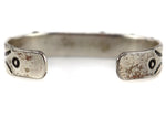 Navajo - Persian Turquoise and Silver Row Bracelet with Stamped Design c. 1940-50s, size 6.25
