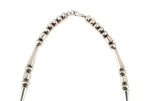 Lee Yazzie (b. 1946) - Navajo Stormy Mountain Turquoise and Silver Beaded Necklace c. 1986, 27" length