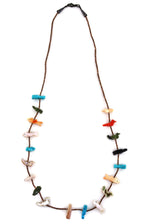 Zuni - Multi-Stone Animal Fetish and Heishi Necklace c. 1970s, 27" length