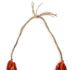 Navajo - 5-Strand Coral and Brass Beaded Necklace c. 1900, 30" length