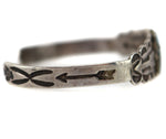 Navajo/Fred Harvey - Matrix Turquoise and Silver Bracelet with Stamped Arrow Design c. 1943, size 6.25