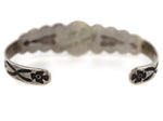Navajo/Fred Harvey - Matrix Turquoise and Silver Bracelet with Stamped Arrow Design c. 1943, size 6.25