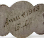 Navajo/Fred Harvey - Matrix Turquoise and Silver Bracelet with Stamped Arrow Design c. 1943, size 6.25
