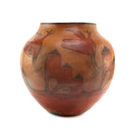 Zia Polychrome Olla With Rain Bird Design c. 1900, 17.75" x 18.5"
