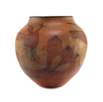 Zia Polychrome Olla With Rain Bird Design c. 1900, 17.75" x 18.5"