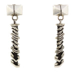 Isaiah Ortiz - San Felipe Contemporary Sterling Silver Dangle Design Post Earrings, 2.25" x 0.5"