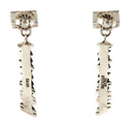 Isaiah Ortiz - San Felipe Contemporary Sterling Silver Dangle Design Post Earrings, 2.25" x 0.5"