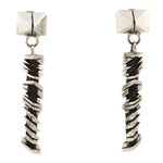 Isaiah Ortiz - San Felipe Contemporary Sterling Silver Dangle Design Post Earrings, 2.25" x 0.5"