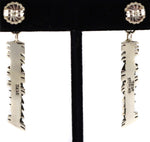 Isaiah Ortiz - San Felipe Contemporary Sterling Silver Dangle Design Post Earrings, 2.25" x 0.5"