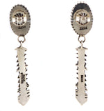 Isaiah Ortiz - San Felipe Contemporary Number 8 Turquoise and Sterling Silver Dangle Design Post Earrings, 2.75" x 0.5"