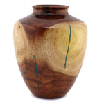 Greg Campbell - Acacia and Chrysocolla Wooden Vessel, 7.25" x 5.5"