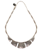 Marco Patania - Contemporary Fine Silver "Aurora" Necklace with Hand-Stamped Pendants and Sterling Silver Beads, 20" length
