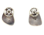 Marco Patania - Contemporary Sleeping Beauty Turquoise Nugget and Sterling Silver Post Earrings, 0.75" x 0.5"
