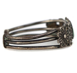 Navajo - Turquoise and Silver Bracelet with Flower Design c. 1940-50s, size 6.75