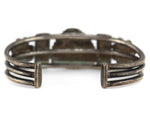 Navajo - Turquoise and Silver Bracelet with Flower Design c. 1940-50s, size 6.75
