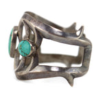 Navajo - Turquoise and Silver Sandcast  Bracelet c. 1930s, size 6.75