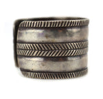 Navajo - Silver Bracelet with Stamped Design c. 1940-50s, size 6.5