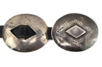 Navajo - Silver and Leather Concho Belt c. 1950s, 26" to 35" waist