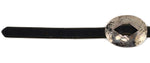 Navajo - Silver and Leather Concho Belt c. 1950s, 26" to 35" waist