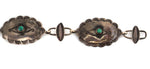 Navajo - Turquoise and Silver Link Concho Belt with Stamped Design c. 1930s, 28.5" length