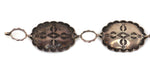 Navajo - Turquoise and Silver Link Concho Belt with Stamped Design c. 1930s, 28.5" length