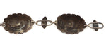 Navajo - Turquoise and Silver Link Concho Belt with Stamped Design c. 1930s, 28.5" length