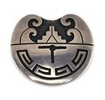 Jacob Poleviyouma, Jr. (d. 1986) - Hopi - Silver Overlay Pendant c. 1970s, 1.375" x 1.5"
