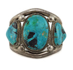 Navajo - Turquoise and Silver Bracelet c. 1930-40s, size 6.75