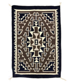 Attributed to Rose Charlston - Navajo Two Grey Hills Rug c. 1970s, 39.5" x 27"