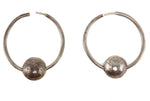 Navajo - Silver Mercury Dime Hoop Earrings, 1.5" diameter