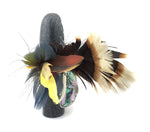 Mark Suazo - Zuni Stone Fetish Human Figurine with Feathers, Turquoise, Abalone, and Shell, 1993, 6" x 2" x 2" (M1800-123)