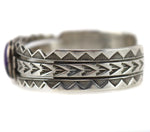 D'Anz Ltd. Shop - Navajo - Contemporary Sugilite and Sterling Silver Bracelet with Stamped Design, size 6.5