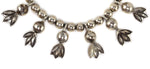 Miramontes - Silver Beaded Necklace with 25th "Anniversary" Blossoms, 17" length