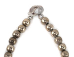 Miramontes - Silver Beaded Necklace with 25th "Anniversary" Blossoms, 17" length