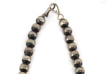 Miramontes - Old Style Necklace with Silver Beads with Silver Crosses and Dancing Kachina Pueblo Pendant, 25" length