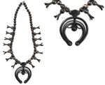 Navajo - Silver Beaded Squash Blossom Necklace c. 1940s, 29.5" length