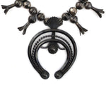 Navajo - Silver Beaded Squash Blossom Necklace c. 1940s, 29.5" length