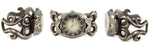 Frances Jones (b. 1943) - Navajo - Silver Sandcast Watch Band with Leaf Design and Caravelle Automatic Watch c. 1960s, size 6.25