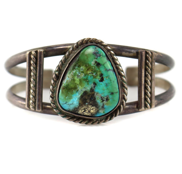 Navajo - Turquoise and Silver Bracelet c. 1940-50s, size 6.5