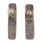 Origin Unknown - Antler and Sterling Silver Post Earrings c. 1990s, 2.125" x 0.5"