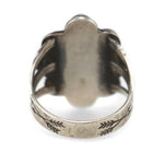 Navajo - Turquoise Cluster and Silver Ring with Stamped Arrow Design c. 1930-40s, size 7.5
