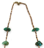 Navajo - Turquoise Nugget and Heishi Necklace c. 1950-60s, 30" length