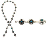 Hopi - Turquoise and Silver Overlay Link Concho Belt with Pictorials c. 1960s, 51.5" length
