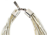 Judy Rosetta - Santo Domingo (Kewa) - 10-Strand Clamshell Heishi, Mother of Pearl/Coral Beaded Necklace and Carved Antler Pendant with Multi-Stone Inlay c. 1984, 29" length
